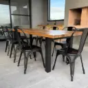 Mesa petiribi 2,50 Mts + 8 sillas Tolix