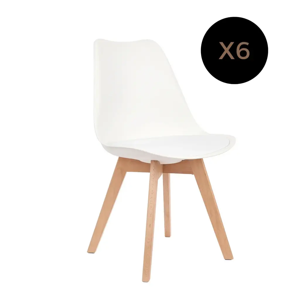 Silla Tulip blanca x 6 unidades