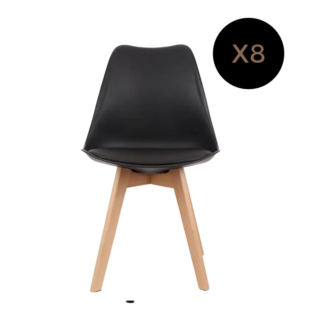 Silla Tulip negra x 8 unidades