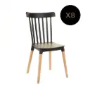 Silla Windsor negra x 8 unidades