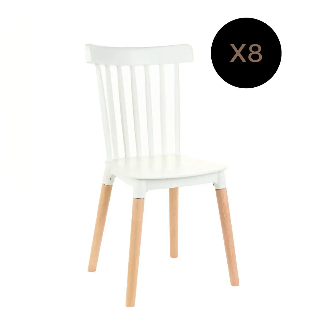 Silla Windsor blanca x 8 unidades