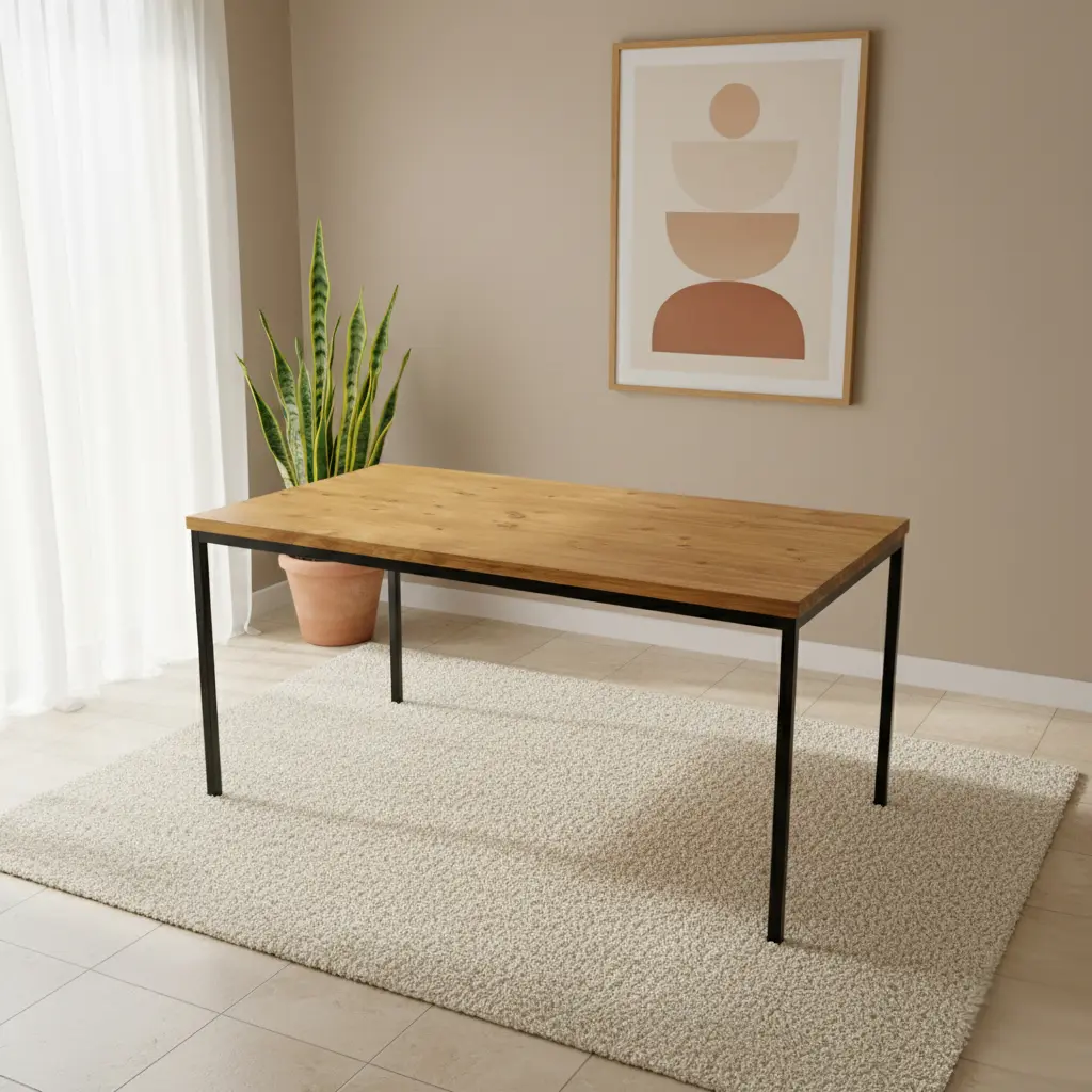 Mesa Denver pino hierro y madera