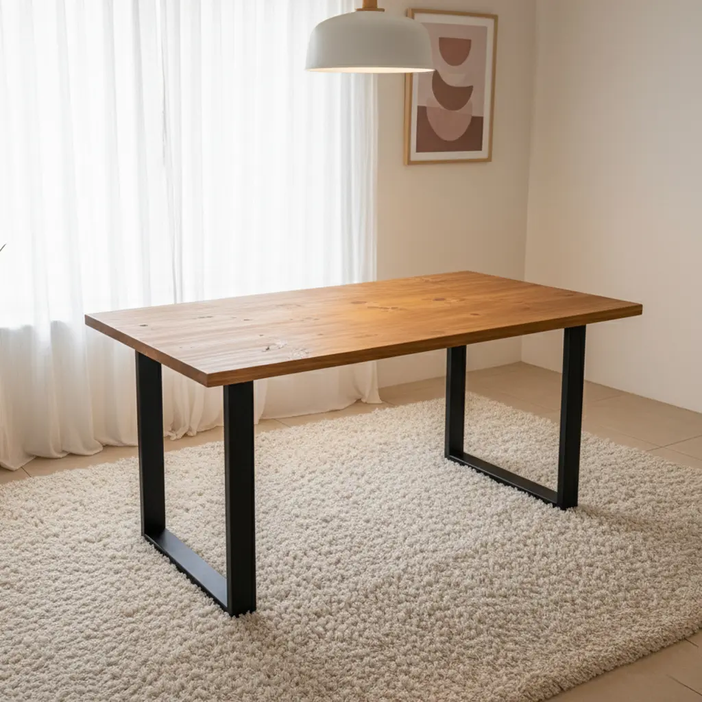 Mesa Dallas Eucalipto hierro y madera