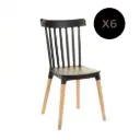 Silla Windsor negra x 6 unidades